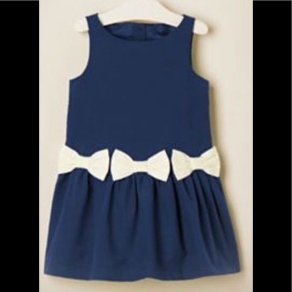 Janie and Jack Other - EUC Janie and jack navy dress with white bows